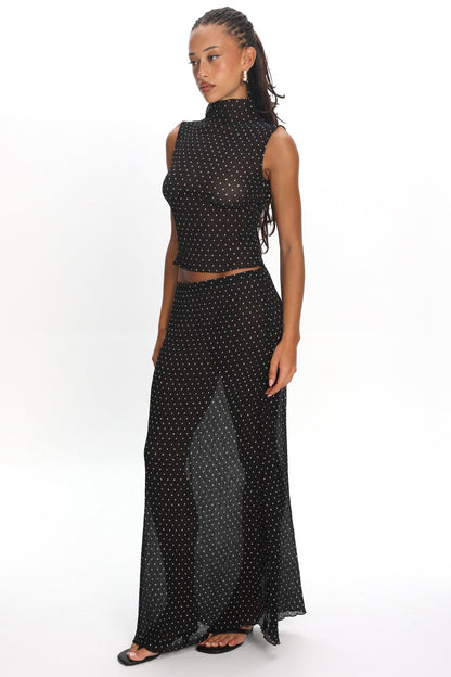 LIONESS Ford Maxi Skirt Onyx Polka