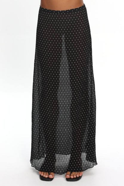 LIONESS Ford Maxi Skirt Onyx Polka