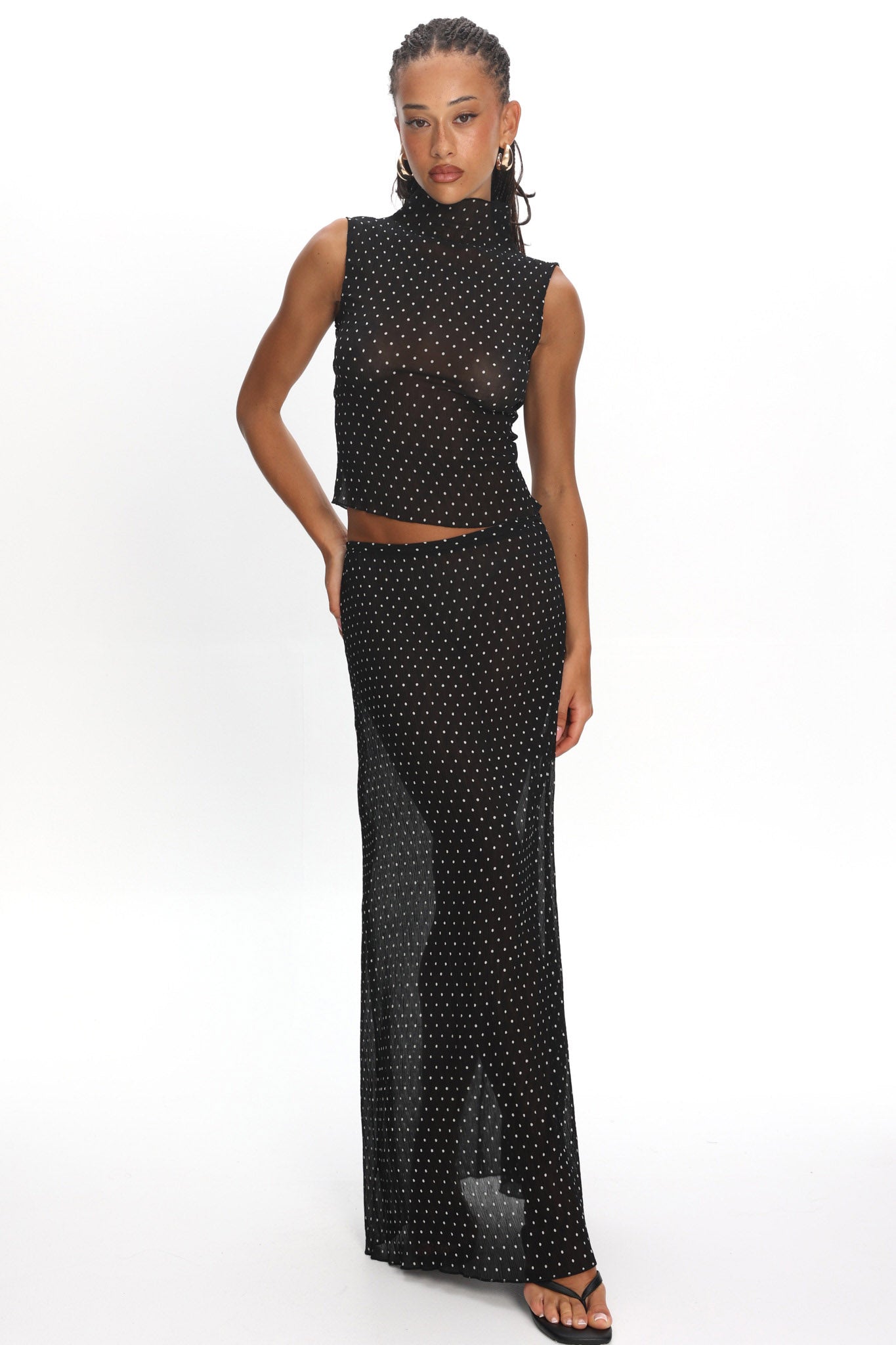 LIONESS Ford Maxi Skirt Onyx Polka