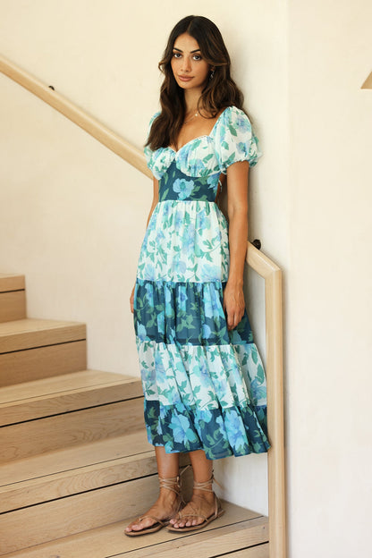 Baby Blooms Maxi Dress Green