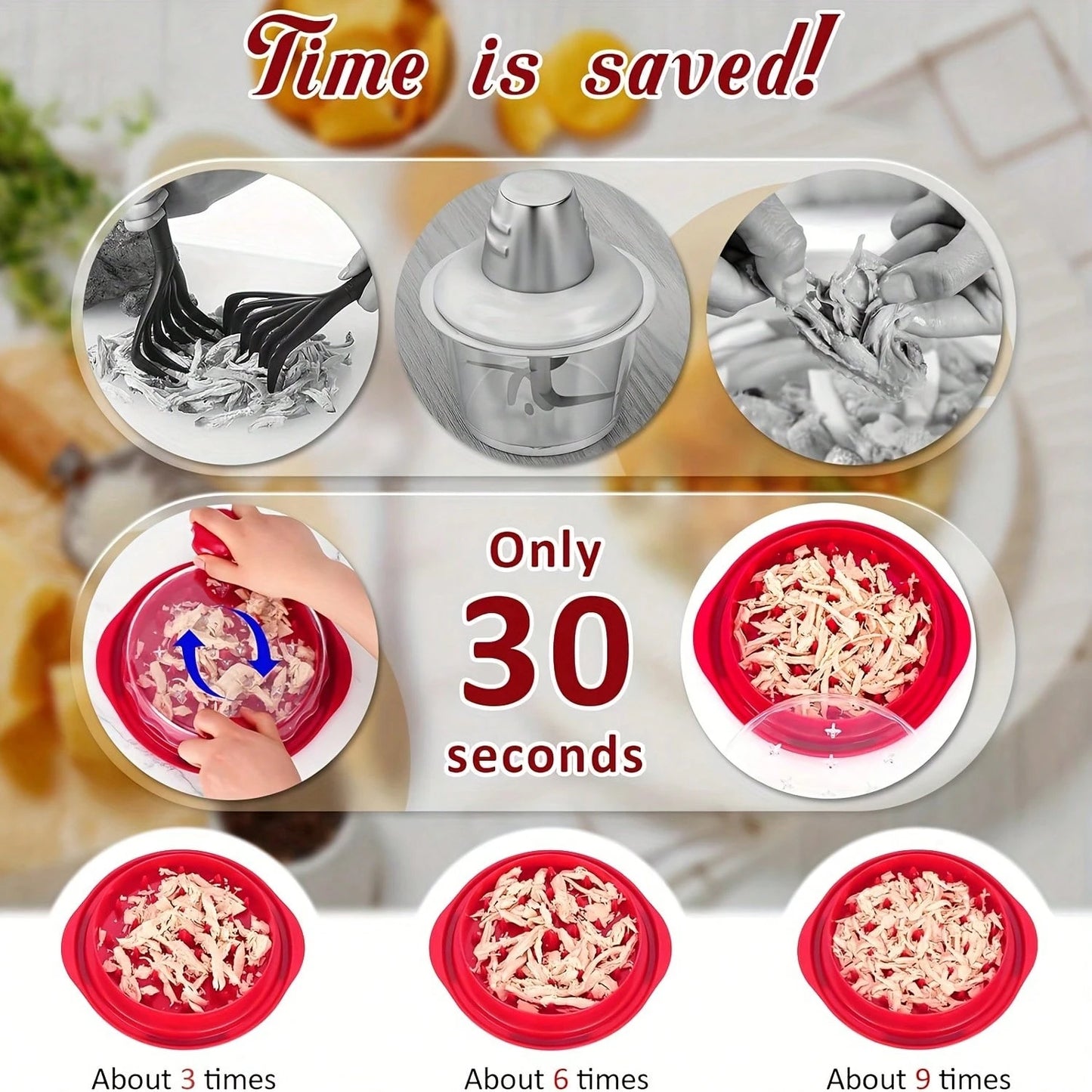 Chicken Shredder Large Chicken Breast Shredder Tool Twist With Anti-Slip Strip, Ergonomic Handle, Meat Shredder Tool Chicken Shredder Tool Twist With Heat Resistant Tong And Cleaning Brush