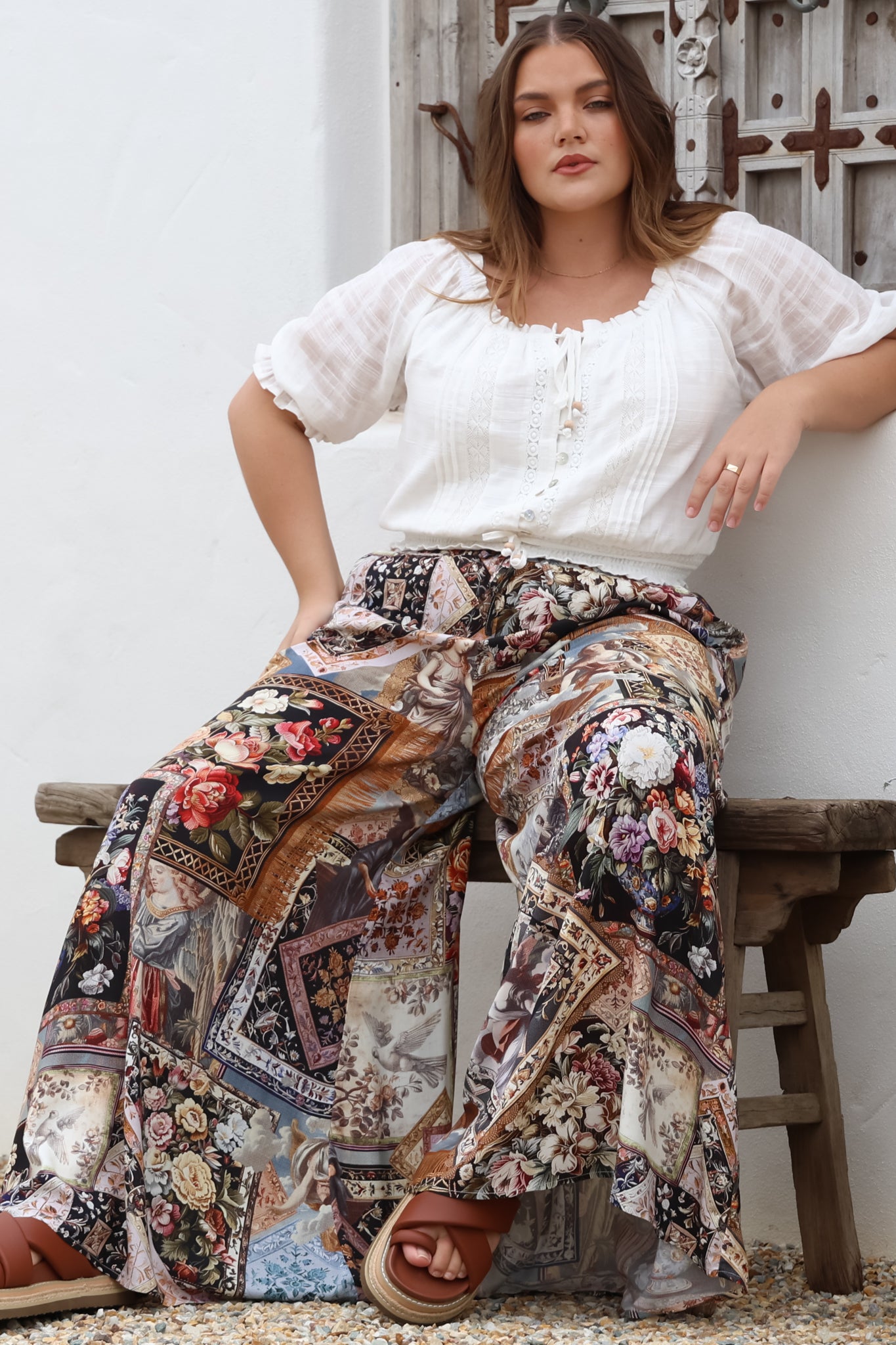 Nadiya Crop - Adjustable Neck and Hemline Crop Top with Pleating Details in White
