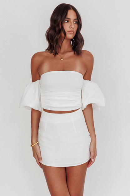 Daily Love Fitted Mini Skirt White
