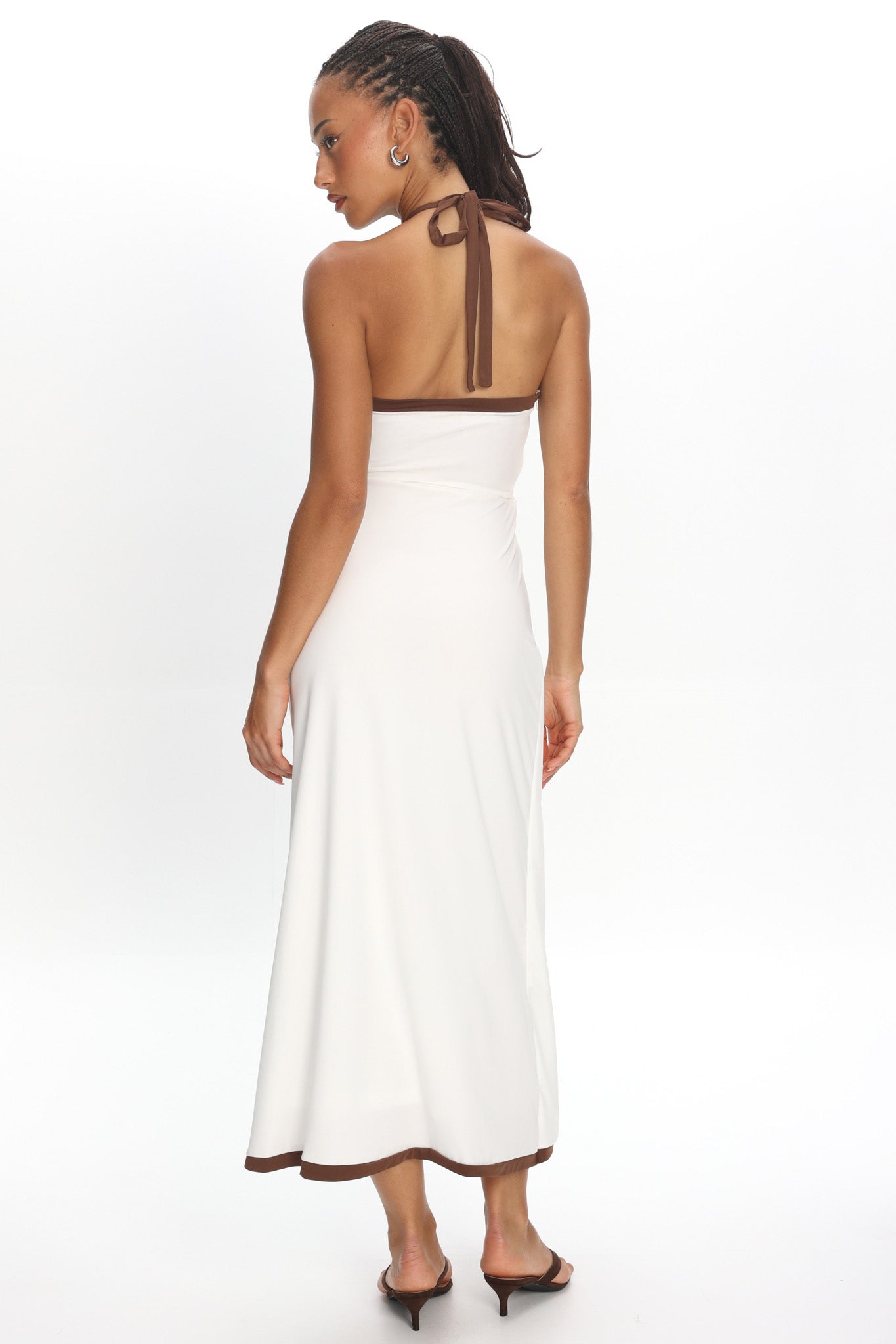 Belira Wrap Front Midi Dress Ivory