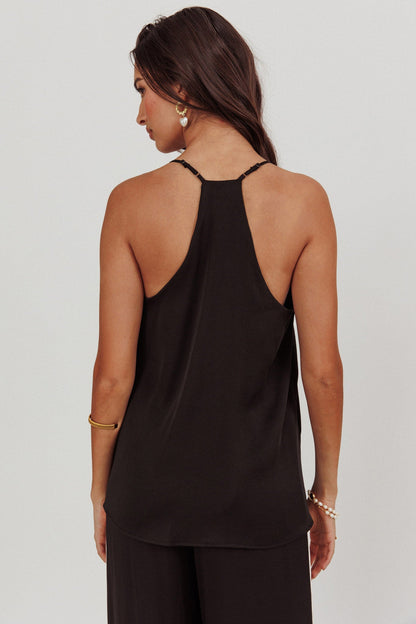 Unwritten Contrast Cami Top Black