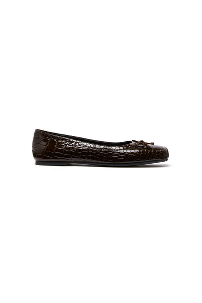 THERAPY Laine Ballet Flat Chocolate Croc