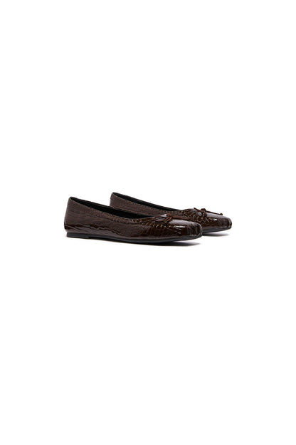THERAPY Laine Ballet Flat Chocolate Croc
