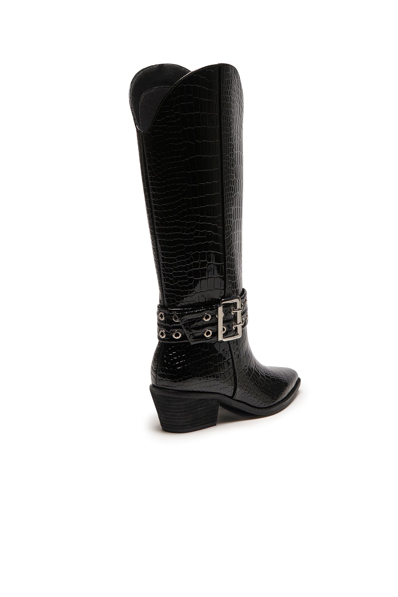 THERAPY Maiden Cowboy Boot Black Patent Croc