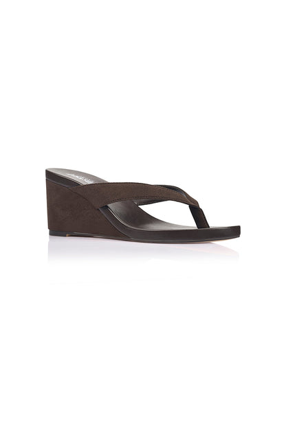 VERALi Polly Thong Wedges Brown