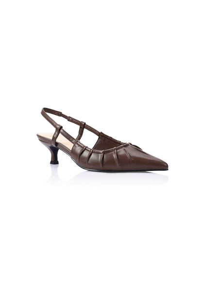 VERALI Lucius Slingback Kitten Heels Chocolate