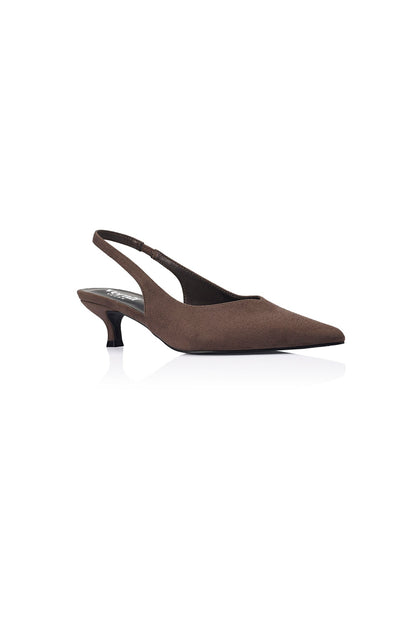 VERALI Lush Slingback Kitten Heels Chocolate