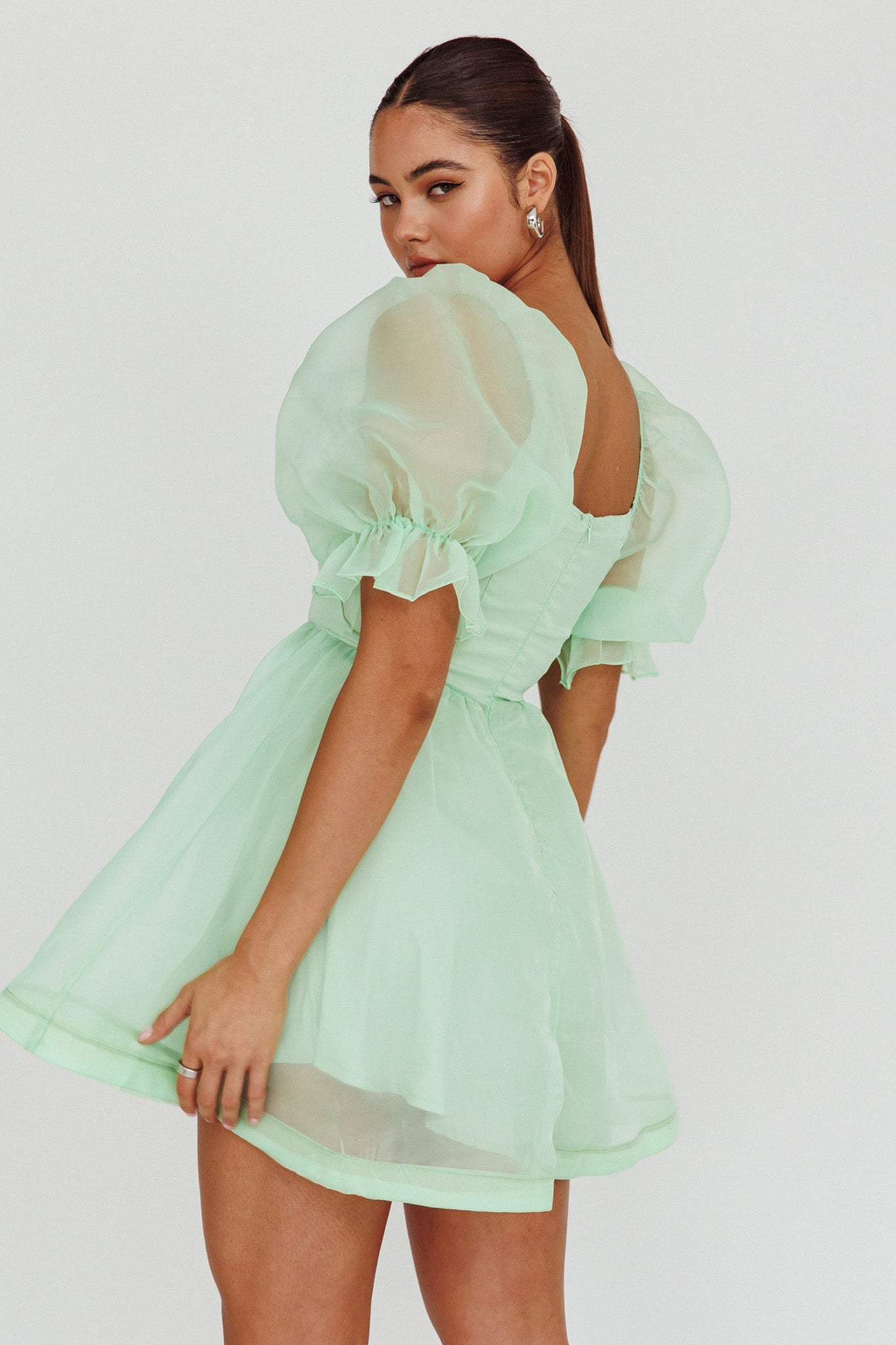 I've Got Sunshine Puff Sleeve Mini Dress Mint
