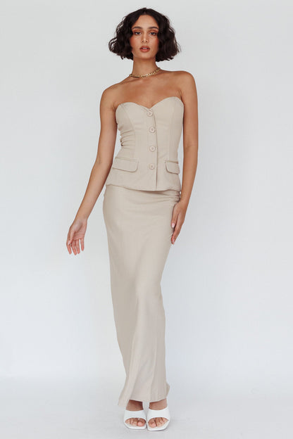 Valencia Flare Midi Skirt Oat