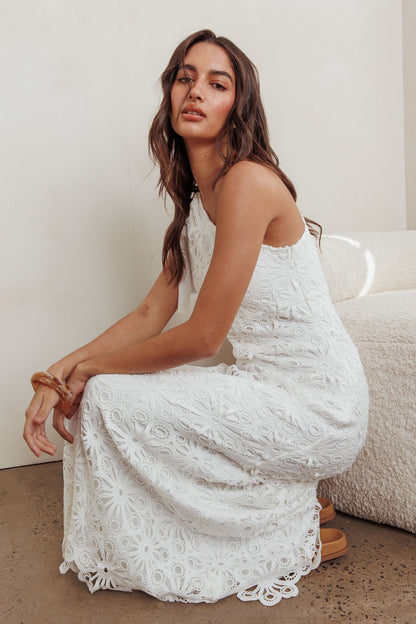 Artice One Shoulder Maxi Dress Off White