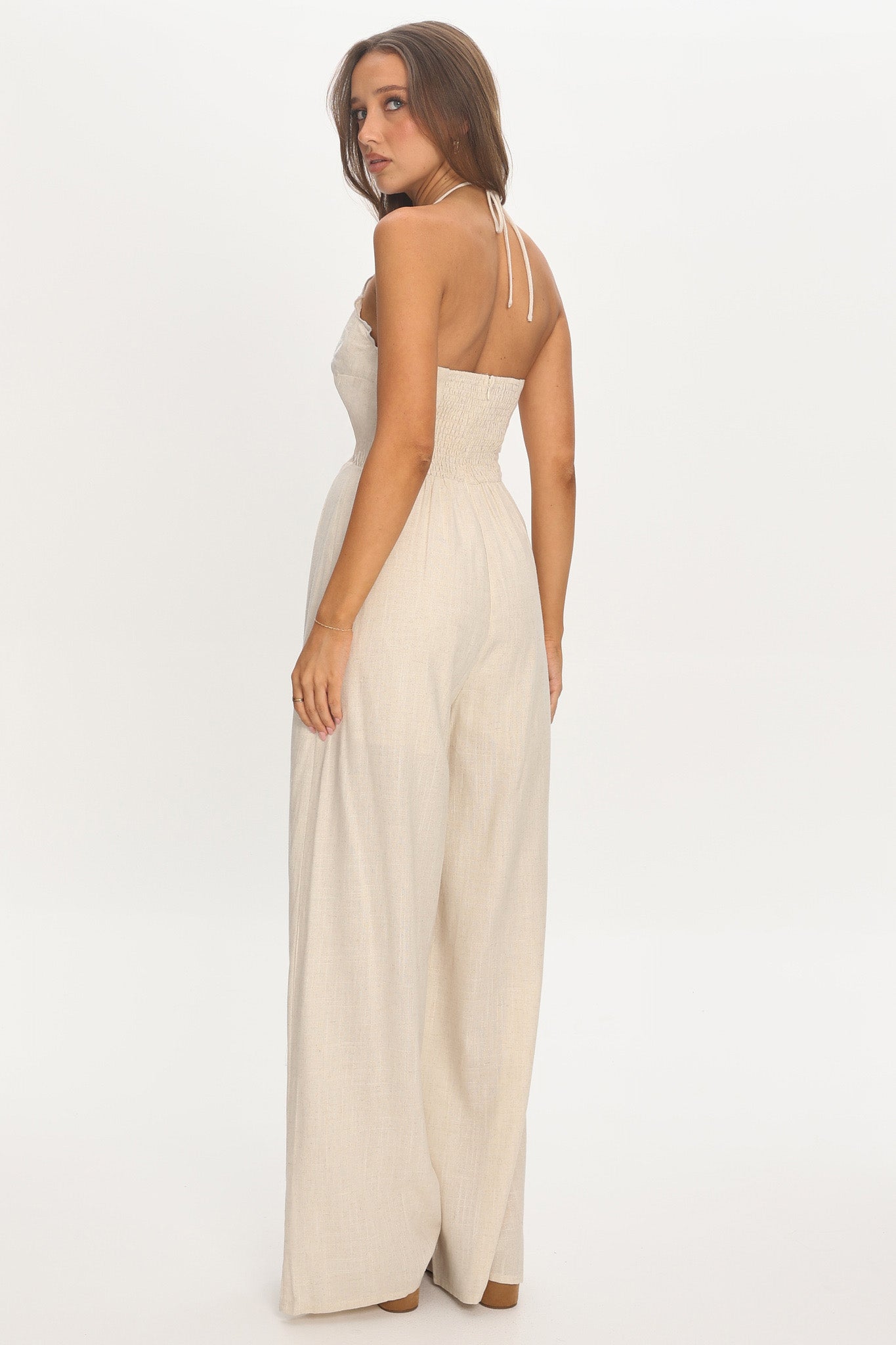 Mondo Embroidery Bust Jumpsuit Oat
