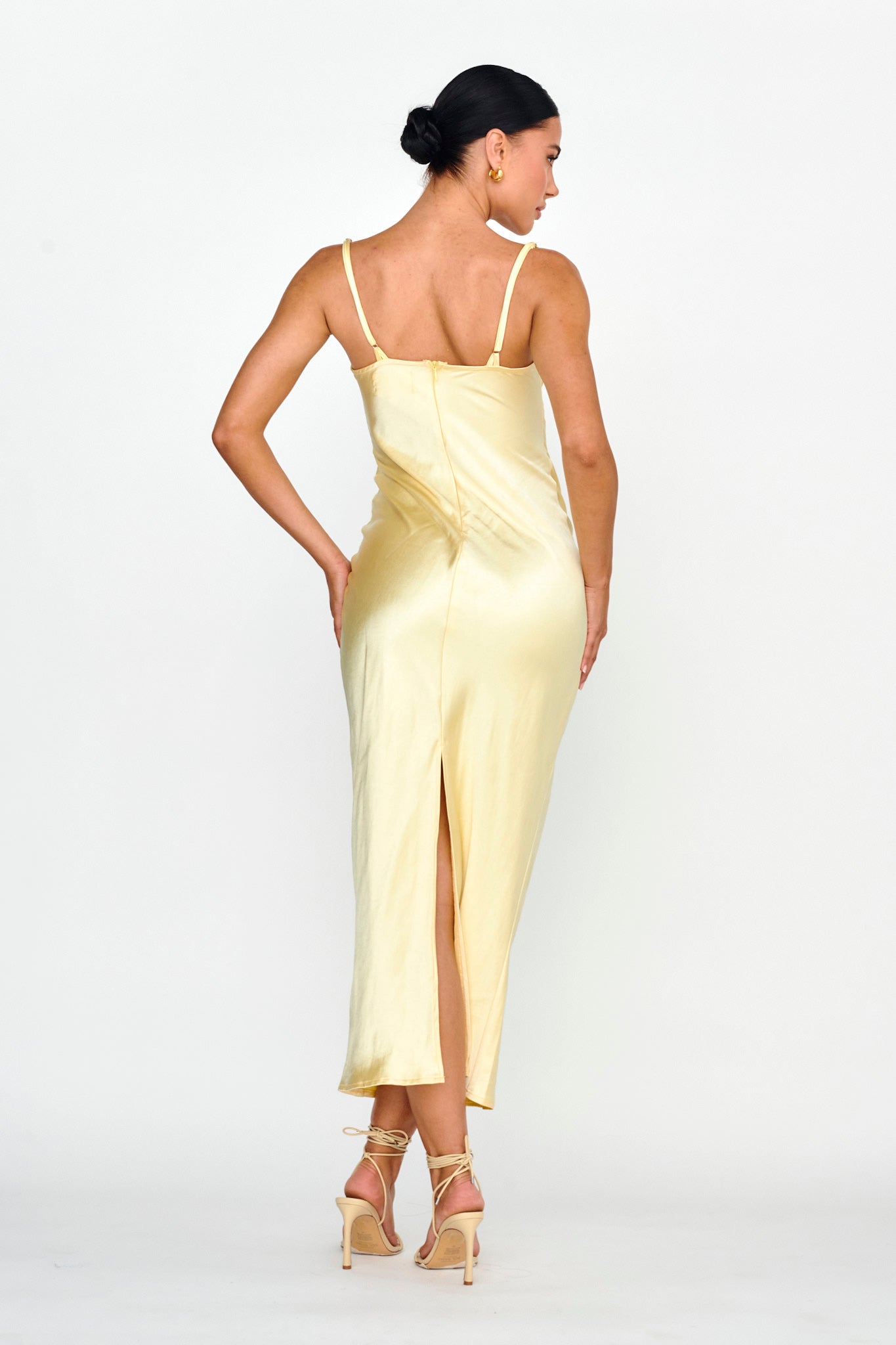 Fortune Lace Trim Bust Tie Midi Dress Butter