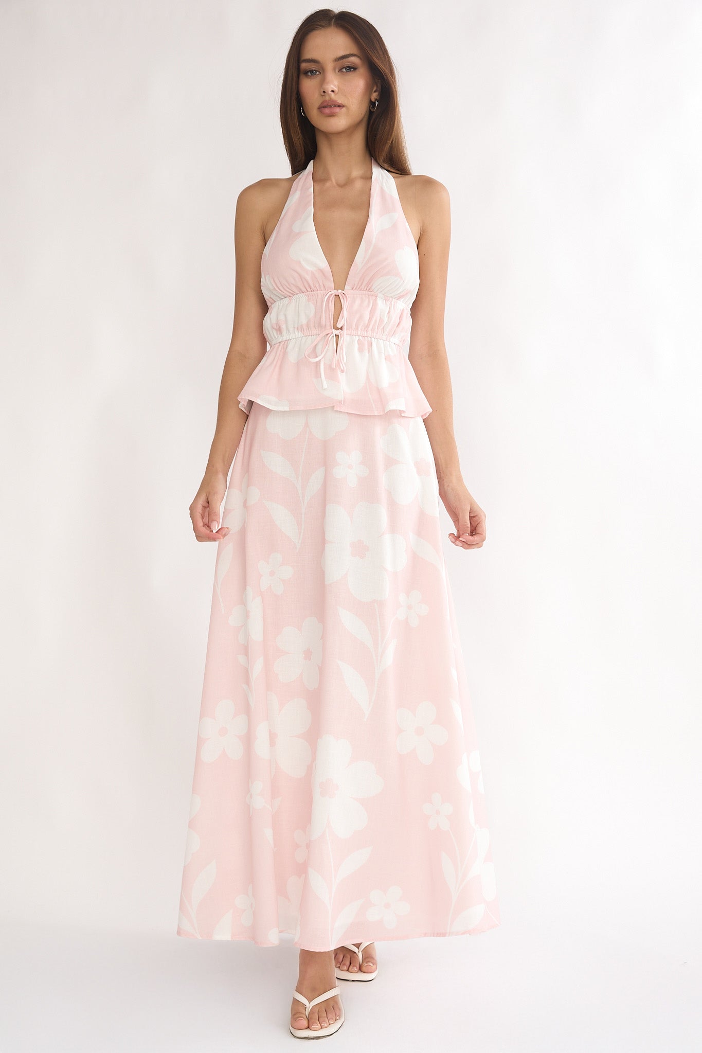 Under The Moons A-Line Maxi Skirt Floral