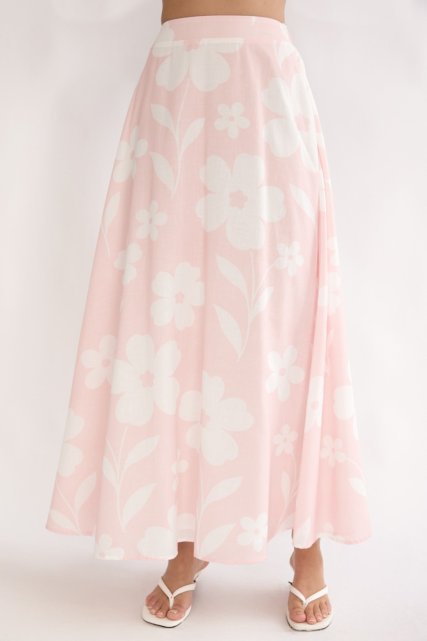 Under The Moons A-Line Maxi Skirt Floral
