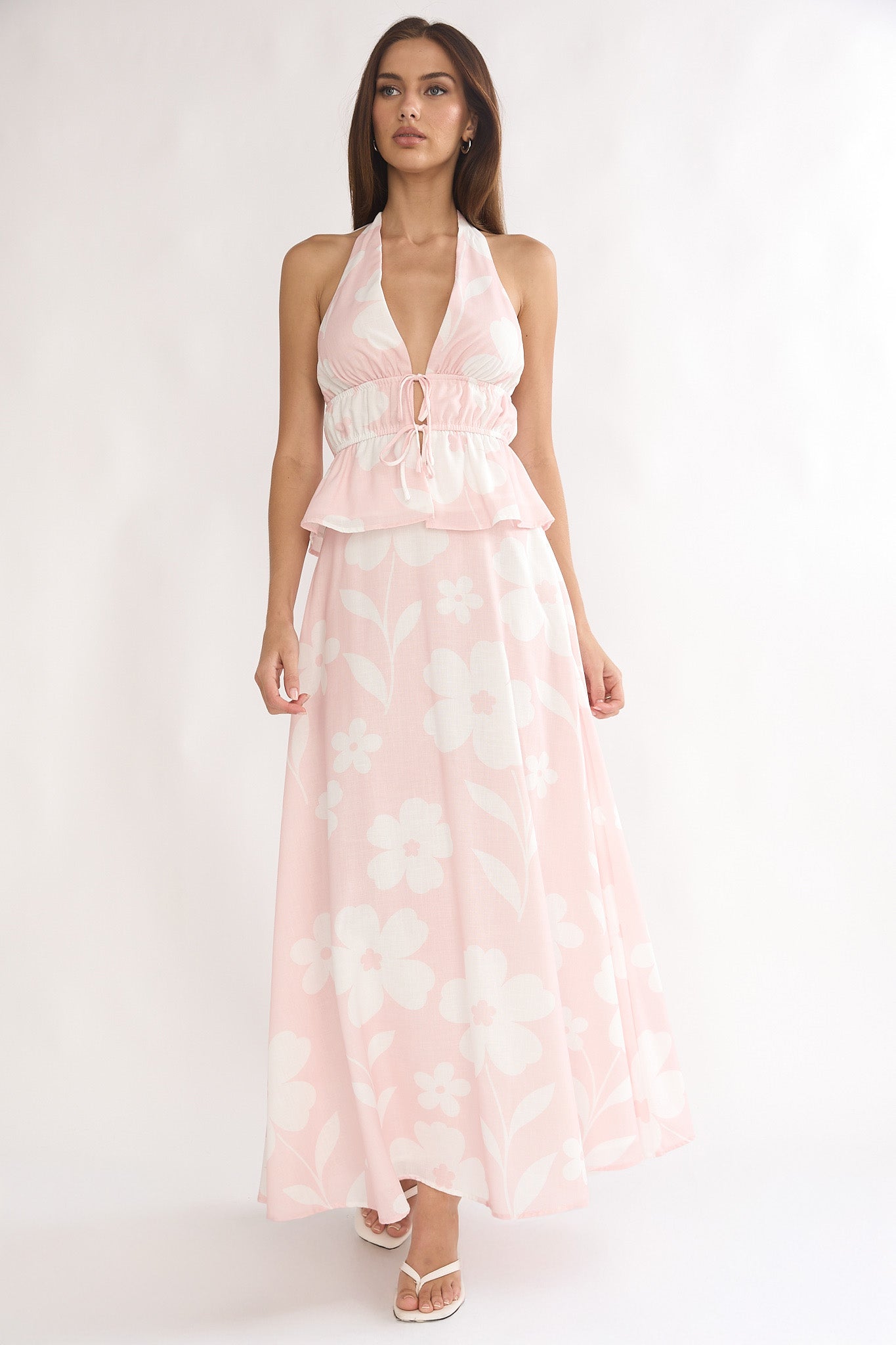 Under The Moons A-Line Maxi Skirt Floral