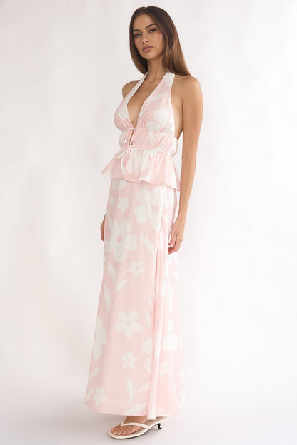Under The Moons A-Line Maxi Skirt Floral