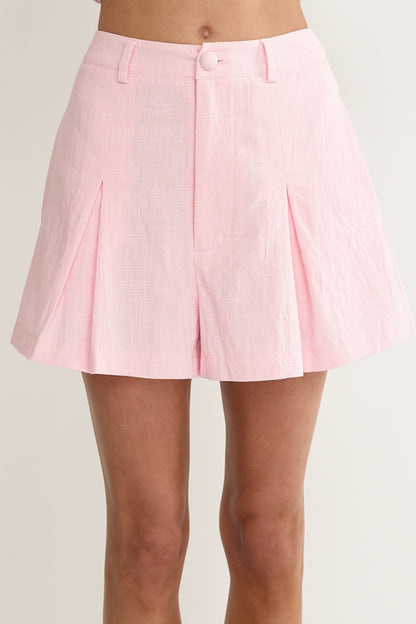 Florrie Box Pleat Pocket Shorts Rosewater