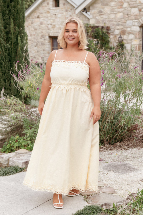 Kiana Midi Dress - Pale Yellow