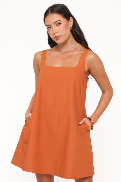 Kora Mini Dress - Burnt Orange