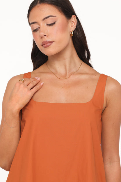 Kora Mini Dress - Burnt Orange