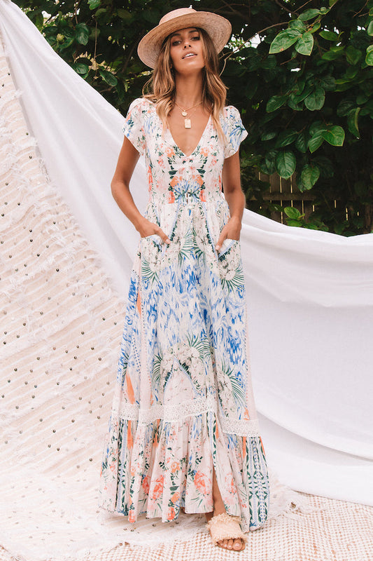 Watercolours Maxi Dress Multi