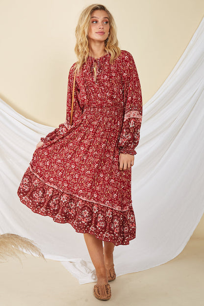 Strange Trails Maxi Dress Red