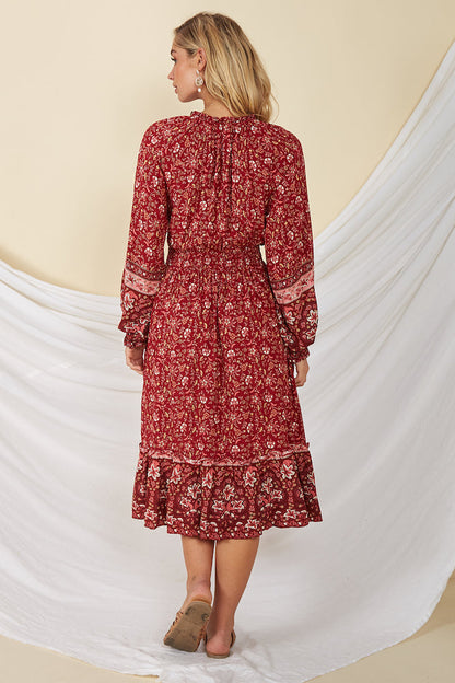 Strange Trails Maxi Dress Red