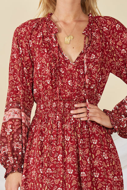 Strange Trails Maxi Dress Red
