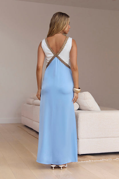 Pocket Of Sunshine Slip Maxi Dress Blue