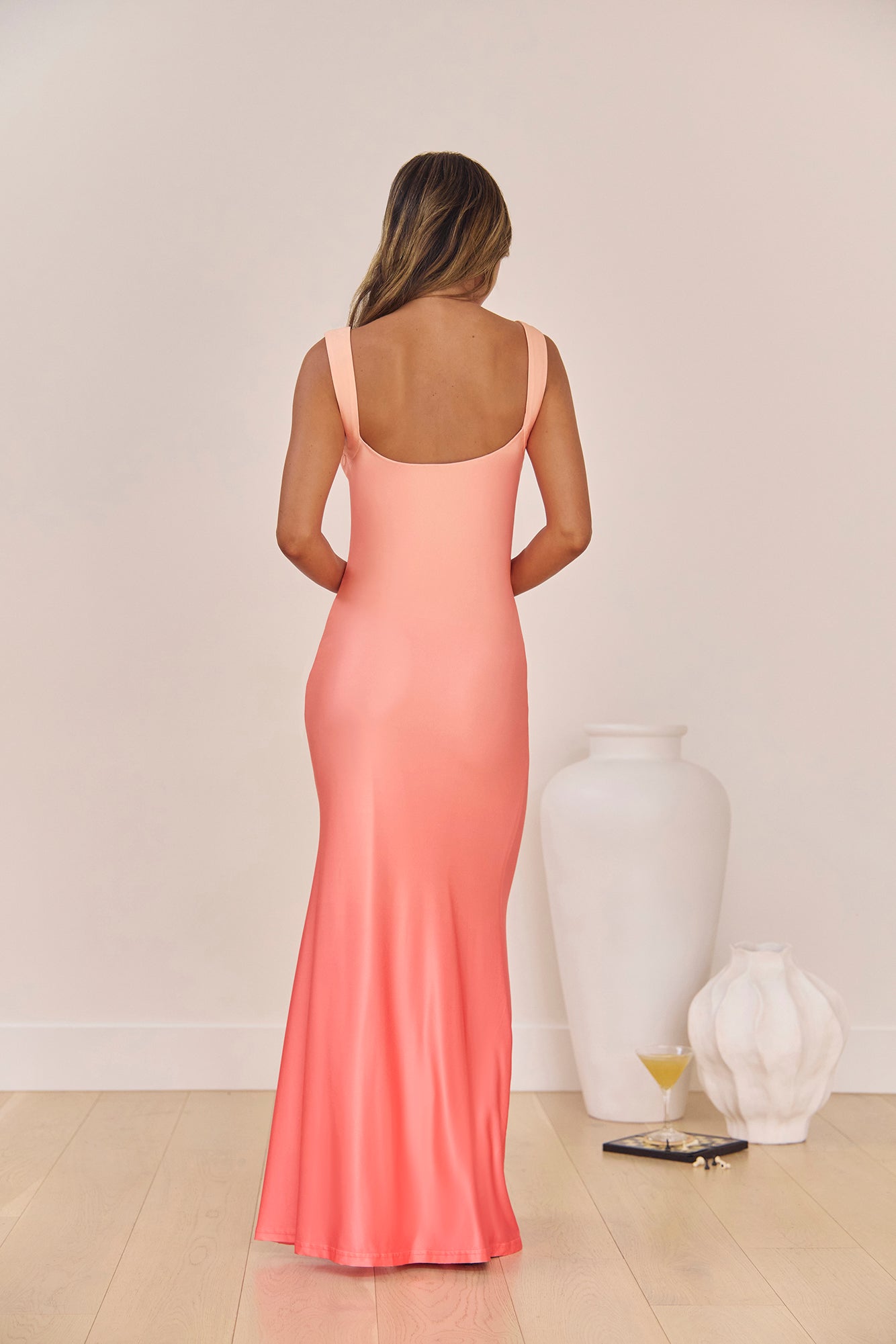 Spring In The Clouds Maxi Dress Peach Ombre