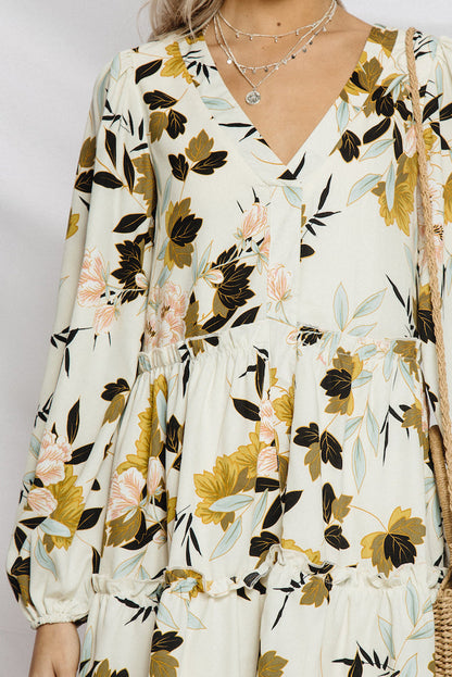 Frolicking Dress Beige