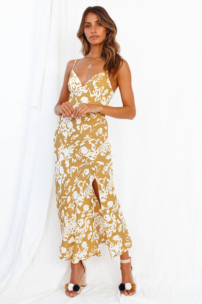 Pick And Choose Midi Dress Mustard