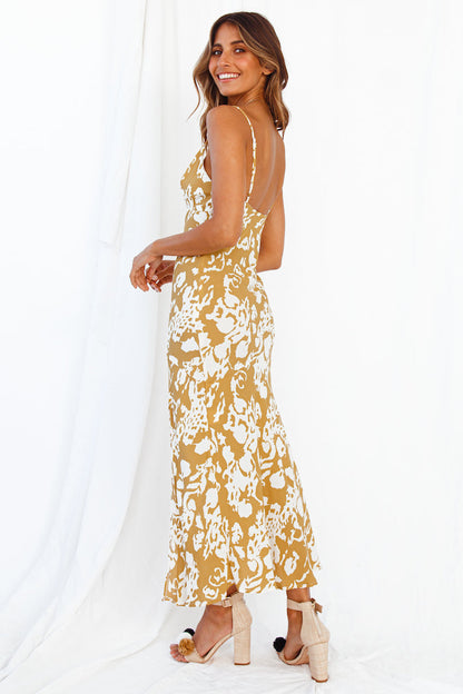 Pick And Choose Midi Dress Mustard