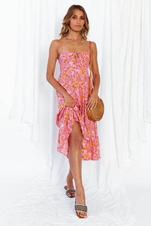 Candy Flowers Midi Dress