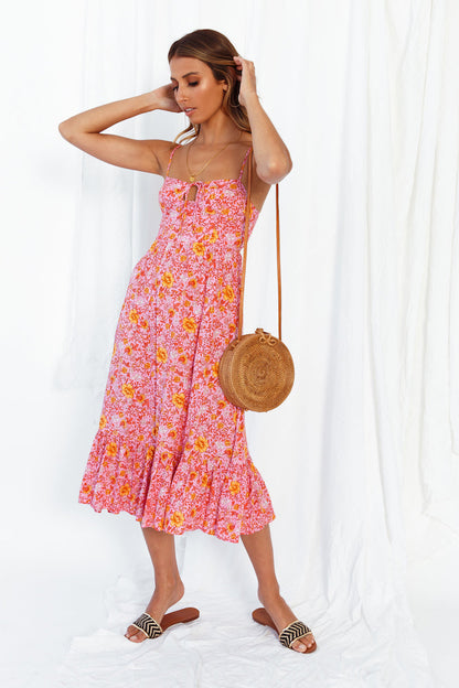 Candy Flowers Midi Dress