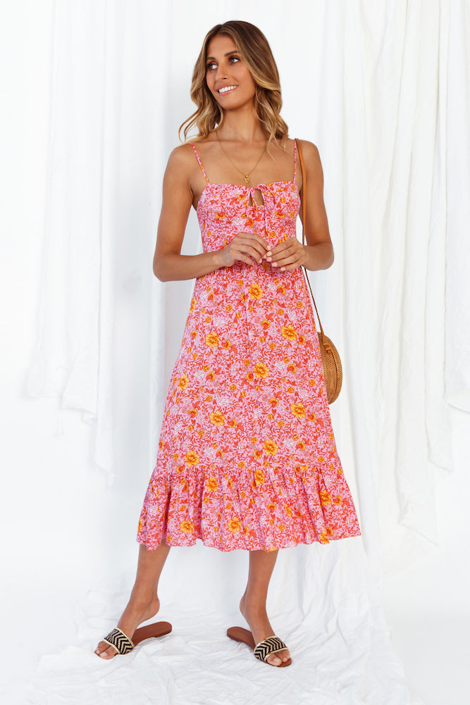 Candy Flowers Midi Dress