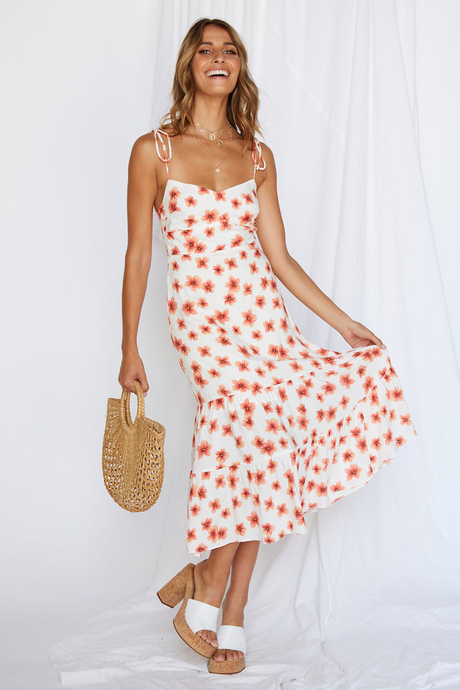 Floral Scene Midi Dress