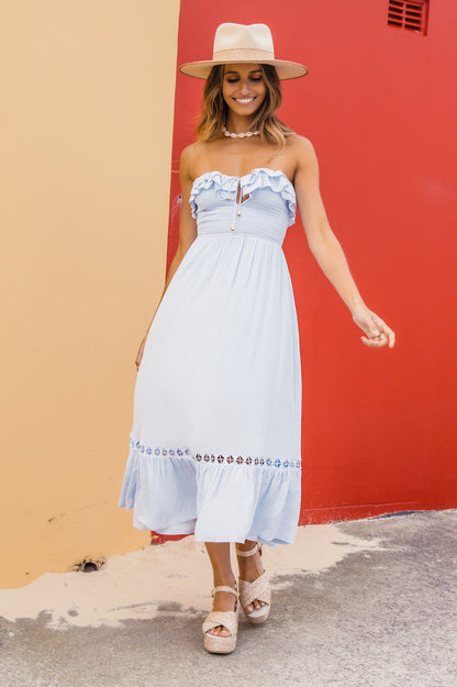 Santa Elena Midi Dress Ice Blue