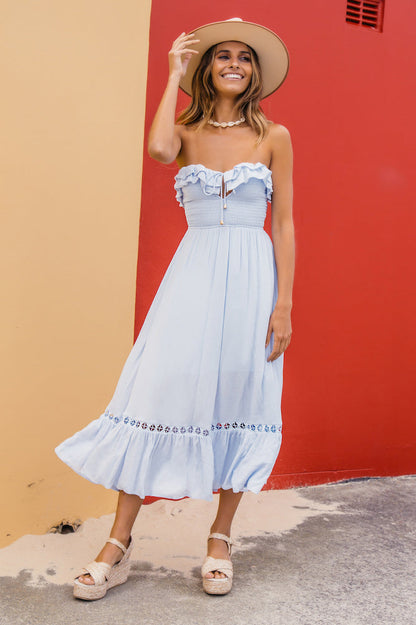 Santa Elena Midi Dress Ice Blue