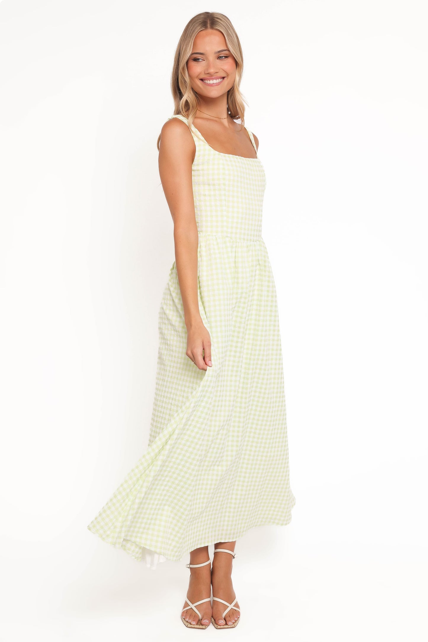 Amberlyn Maxi Dress - Green Gingham