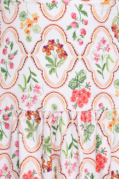 Botanique Midi Dress - Coral Wildflower