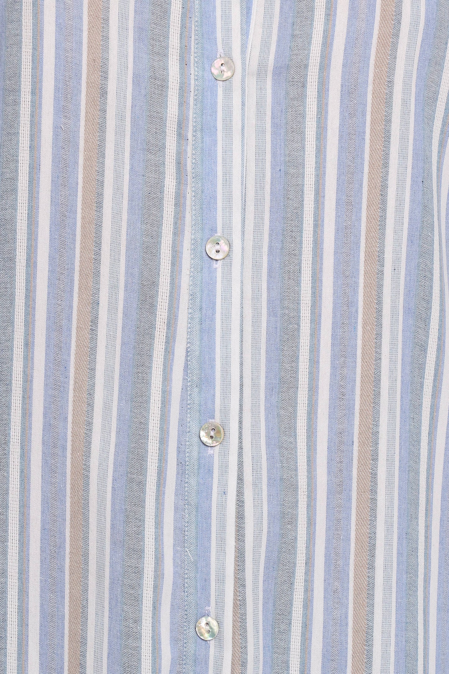 Caprice Long Sleeve Button Down Maxi Dress - Blue Stripe