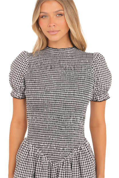 Celine Mini Dress - Black Gingham