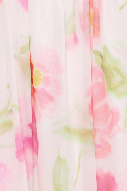 Chantel Off Shoulder Maxi Dress - Pink Garden Floral