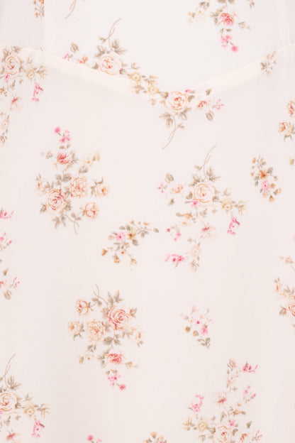 Clarissa Midi Dress - White Floral
