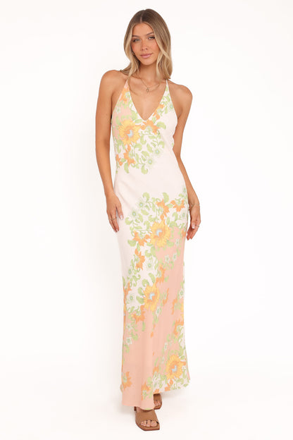 Haruki Maxi Dress - Yellow Spring Floral